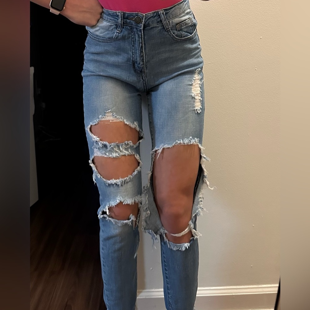 Denim skinny jeans